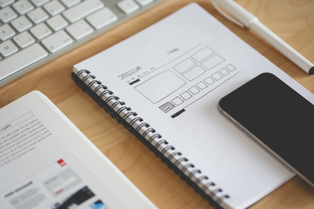 notebook and phone