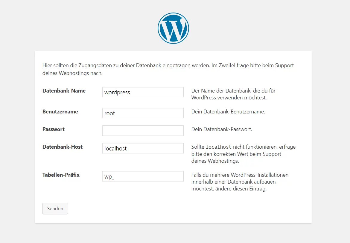 Wordpress installation SQL