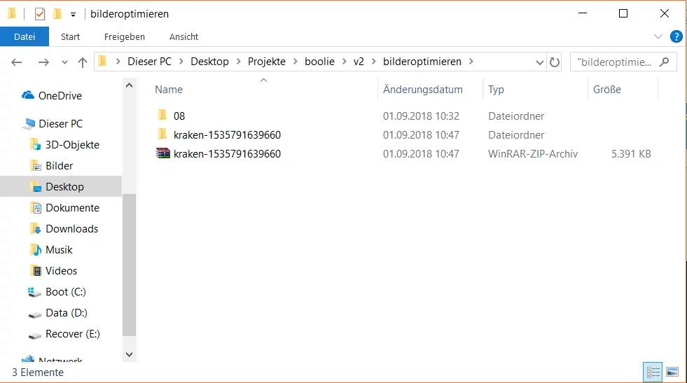 entapcke zip ordner
