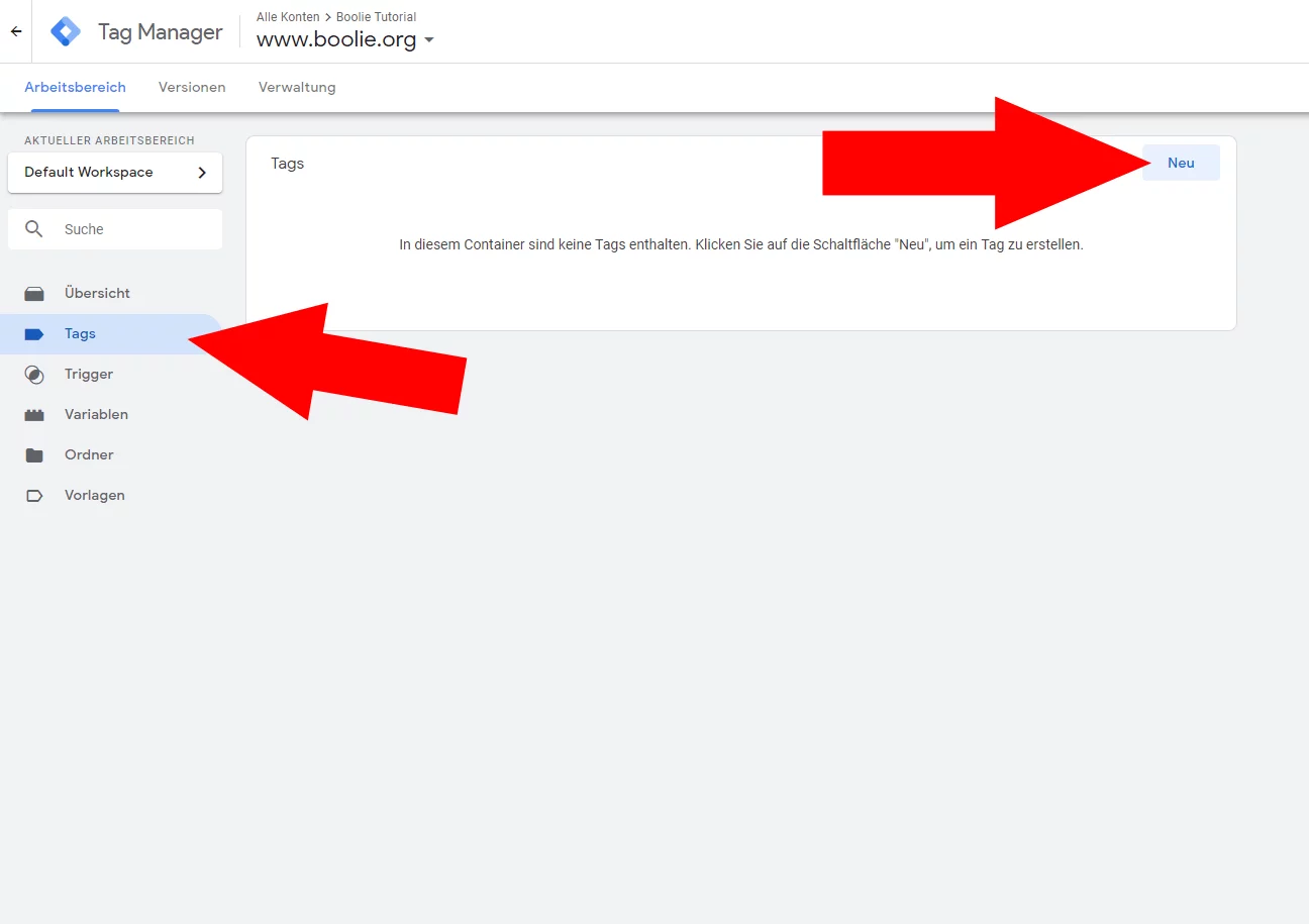 Google Tag Manager Tag anlegen