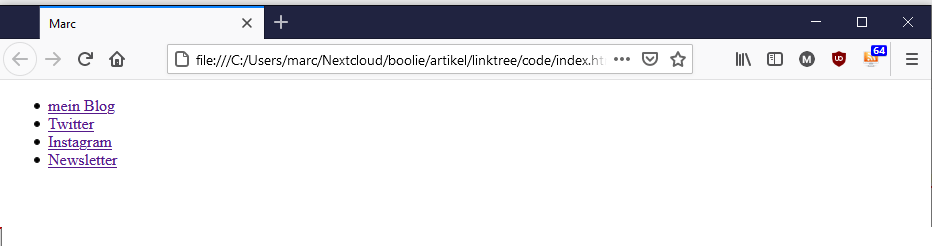 html link list